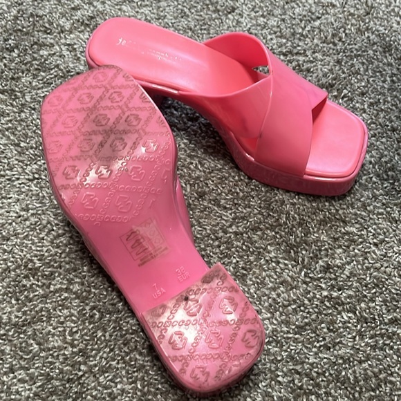 JEFFREY CAMPBELL BARBIE PINK KITTEN HEEL SANDAL - Picture 3 of 4